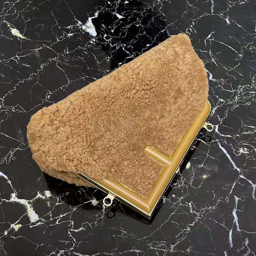 Fendi Women First Medium Beige Sheepskin Bag - image 5