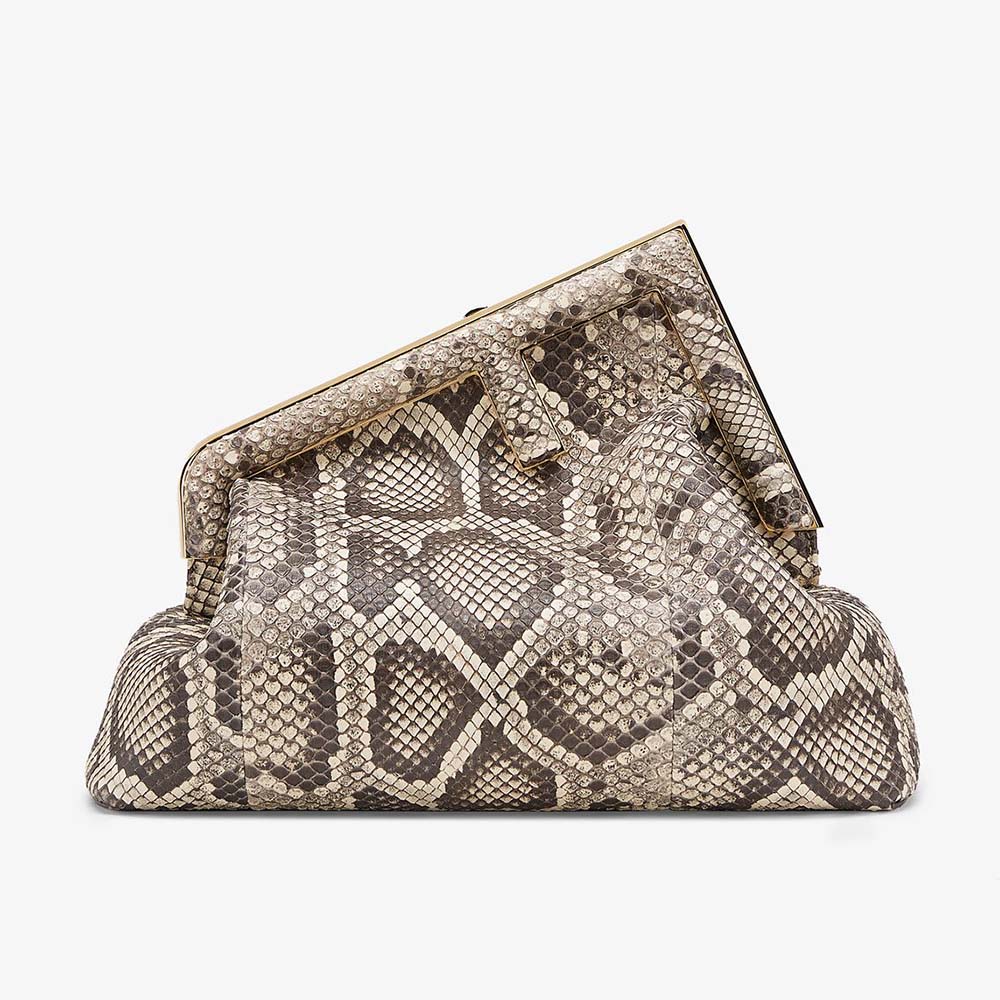 Fendi Women First Medium White Python Leather Bag - image 1