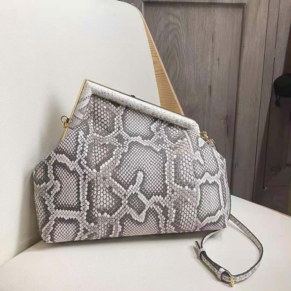 Fendi Women First Medium White Python Leather Bag - image 4