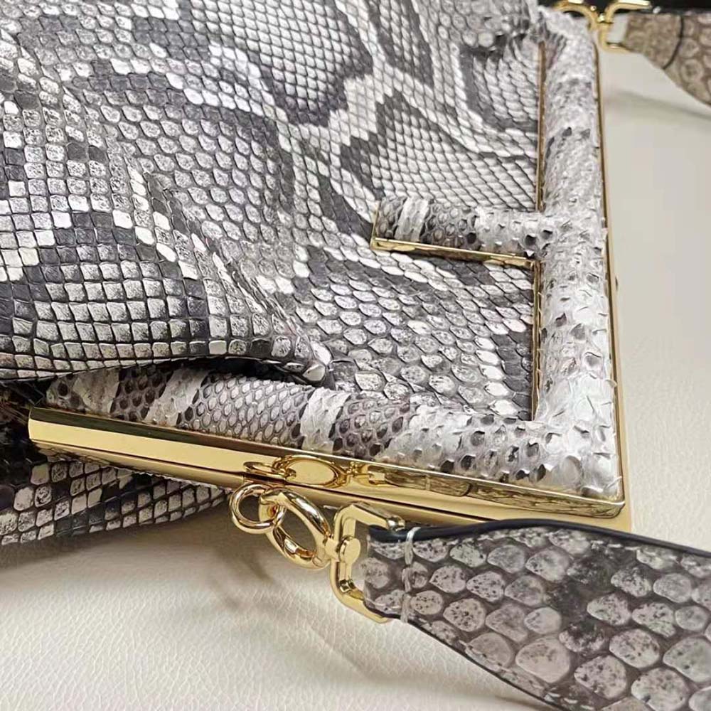 Fendi Women First Medium White Python Leather Bag - image 6