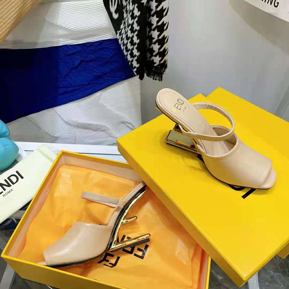 Fendi Women First Pink Leather High-Heeled Sandals - image 8