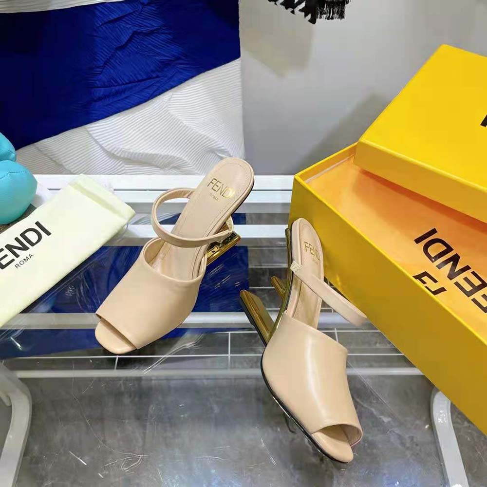Fendi Women First Pink Leather High-Heeled Sandals - image 4