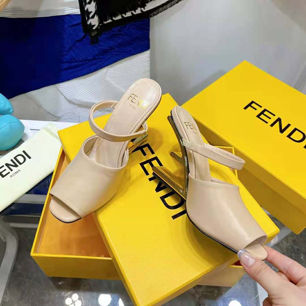 Fendi Women First Pink Leather High-Heeled Sandals - image 5