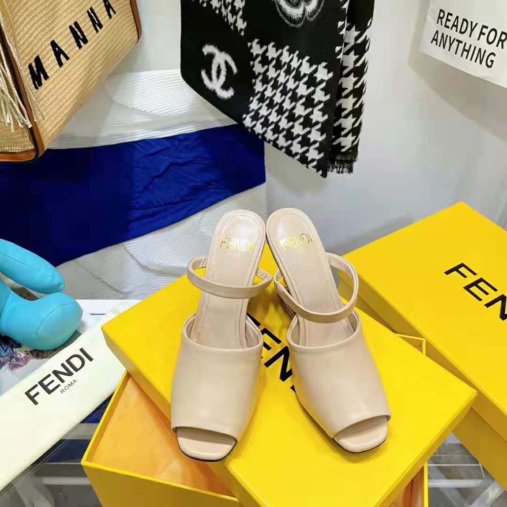 Fendi Women First Pink Leather High-Heeled Sandals - image 6