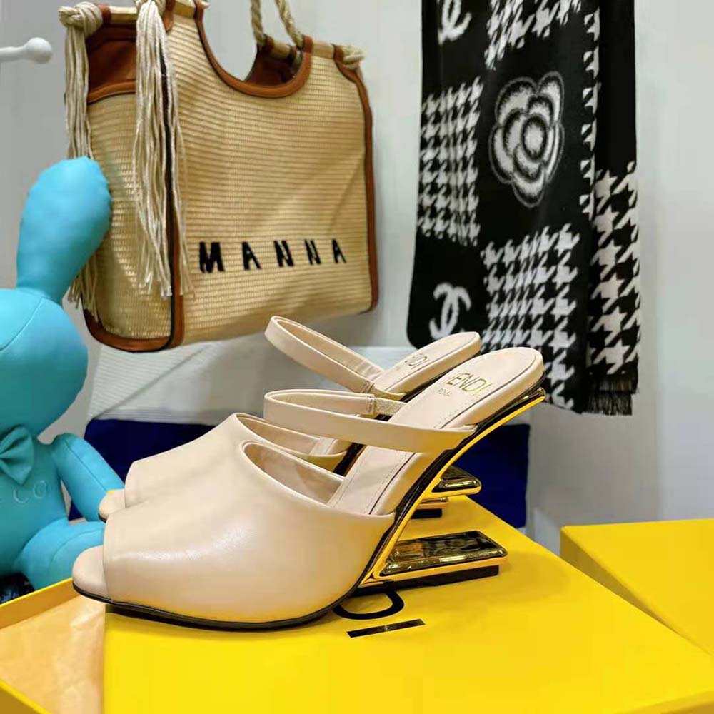 Fendi Women First Pink Leather High-Heeled Sandals - image 10