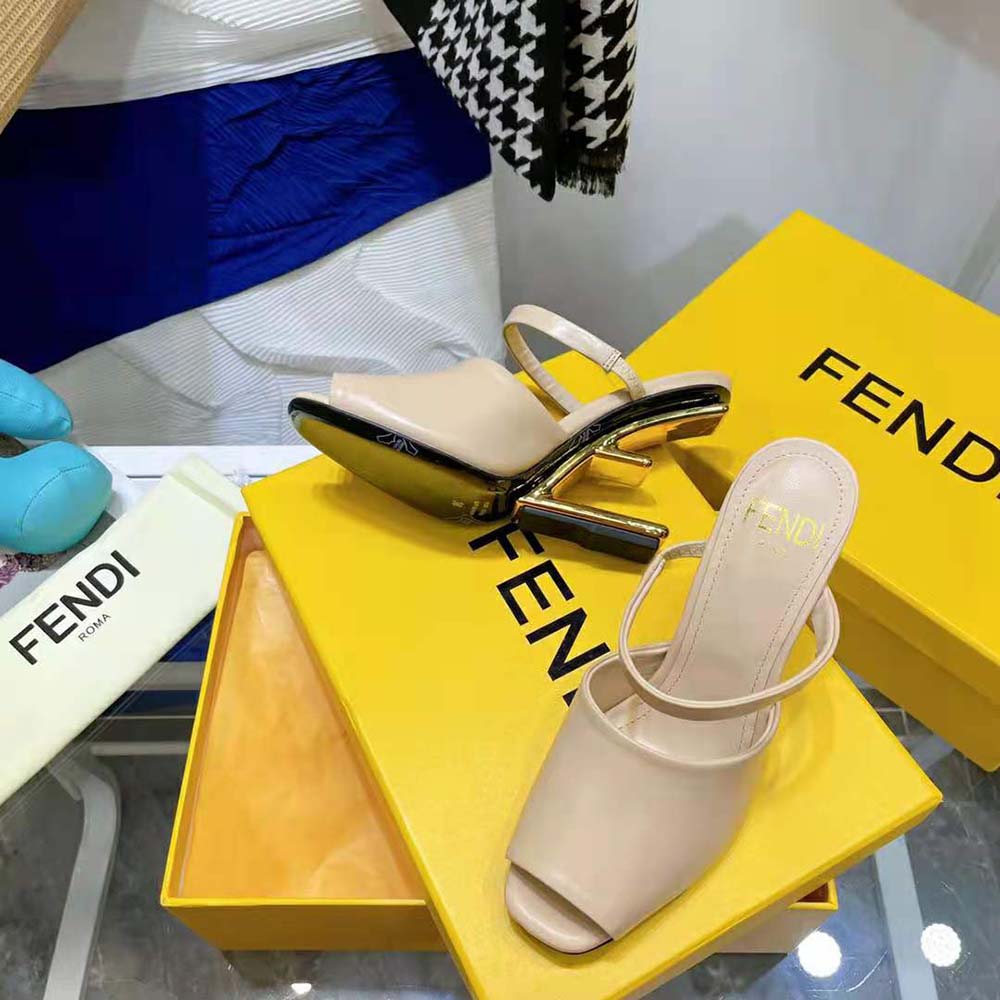Fendi Women First Pink Leather High-Heeled Sandals - image 9