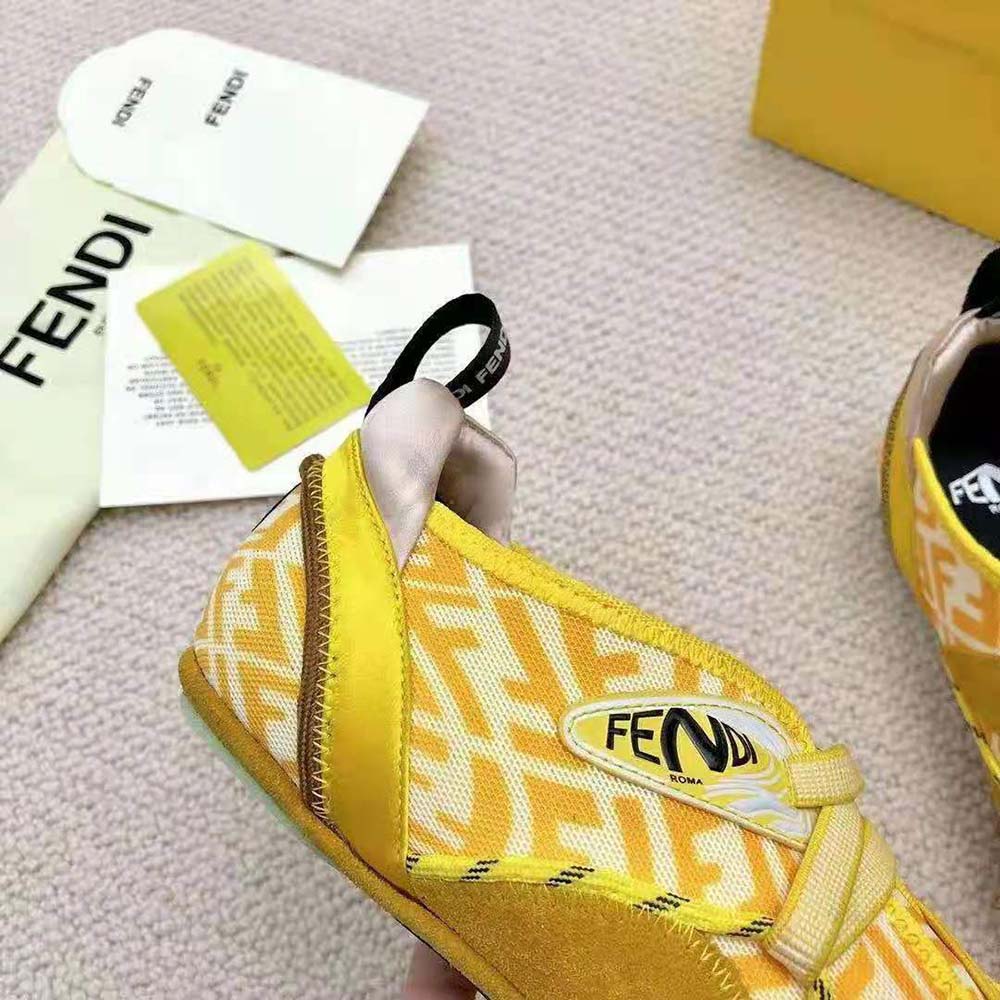 Fendi Women Flex Yellow Suede Sneakers - image 8