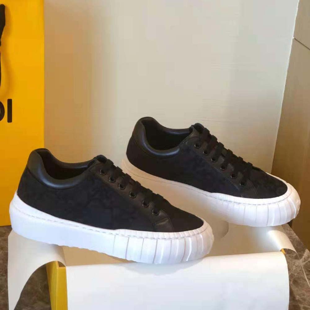 Overhead shot showing lace closure on Fendi Women Force Sneakers