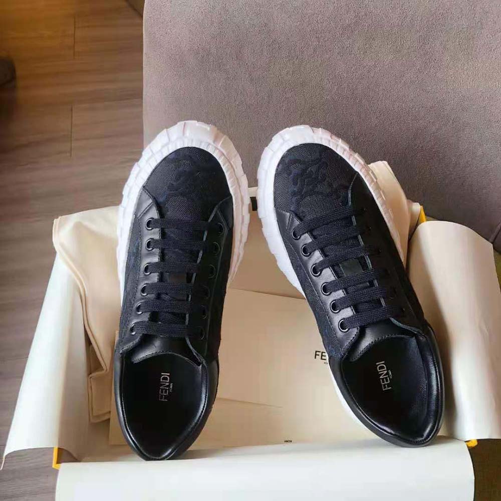 Fendi Women Force Black Fabric Low-Top Sneakers - image 4