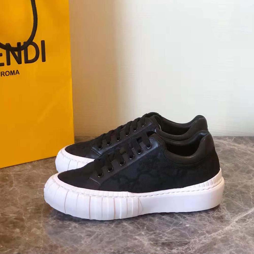 Fendi Women Force Black Fabric Low-Top Sneakers - image 7