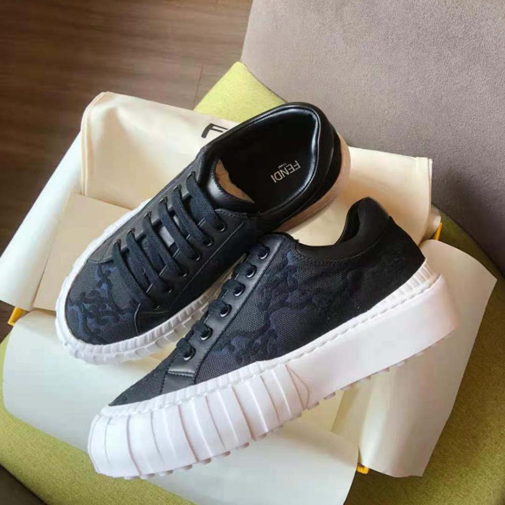Fendi Women Force Black Fabric Low-Top Sneakers - image 6