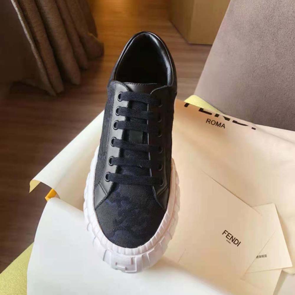 Fendi Women Force Black Fabric Low-Top Sneakers - image 9
