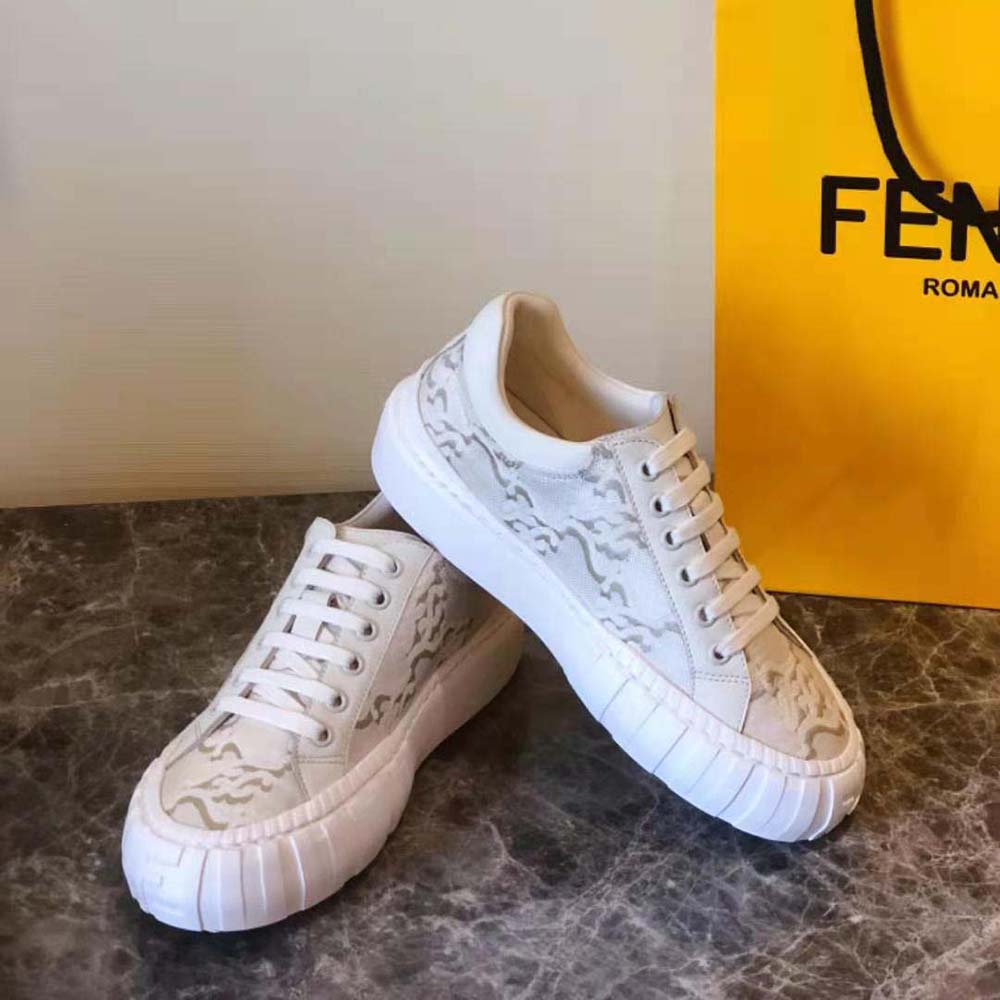 Fendi Women Force White Fabric Low-Top Sneakers - image 6