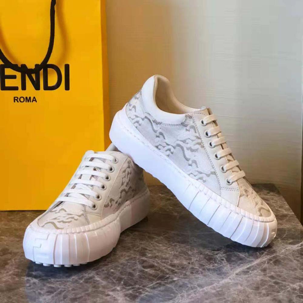 Fendi Women Force White Fabric Low-Top Sneakers - image 5