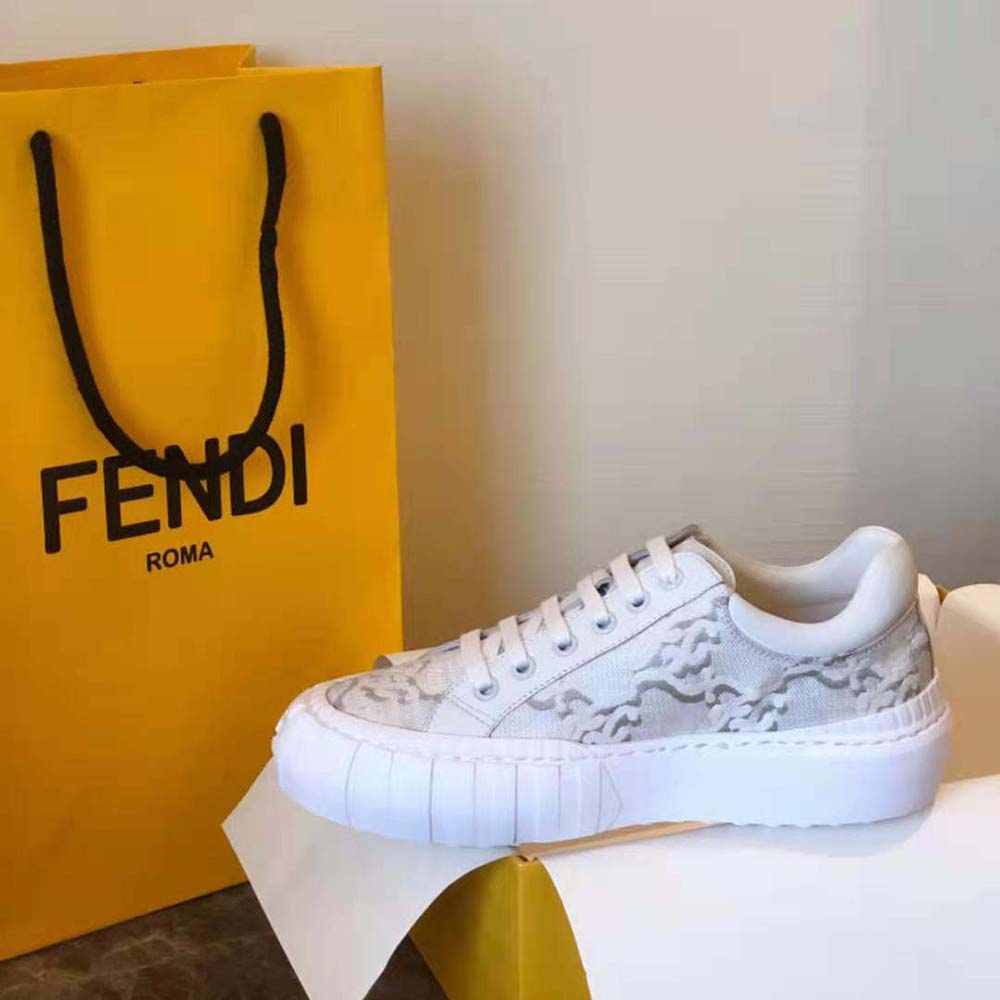 Fendi Women Force White Fabric Low-Top Sneakers - image 9