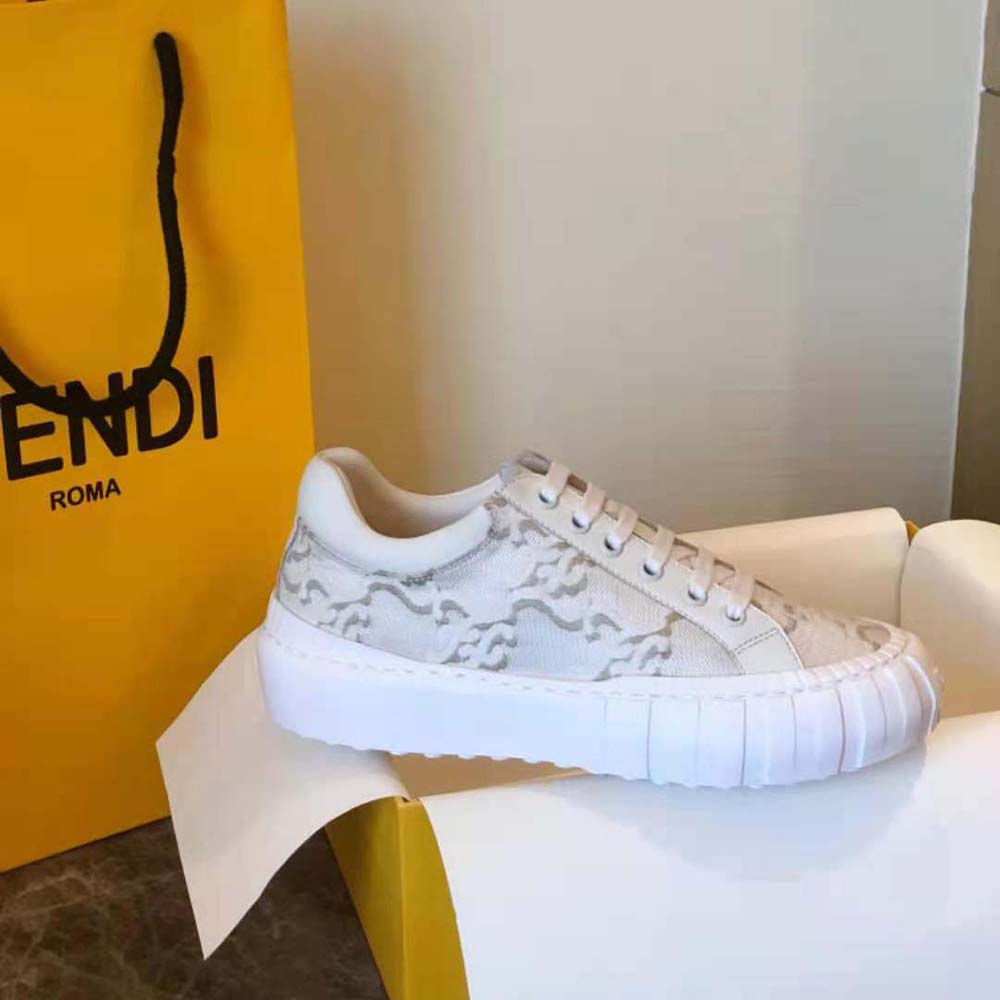 Fendi Women Force White Fabric Low-Top Sneakers - image 8