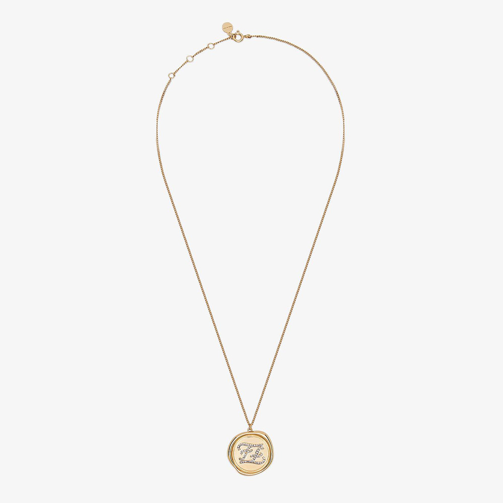Fendi Women Karligraphy Gold-Colored Necklace - image 1