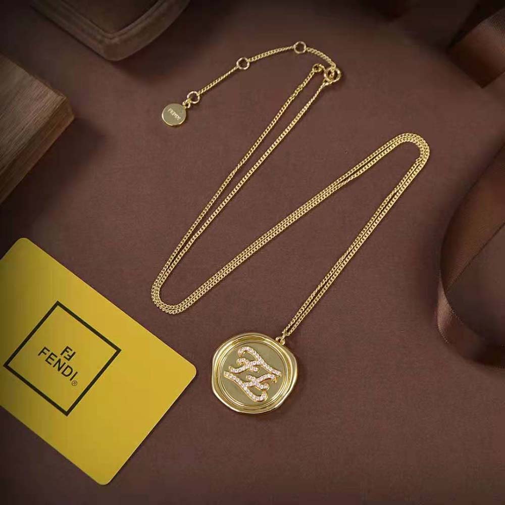Fendi Women Karligraphy Gold-Colored Necklace - image 2