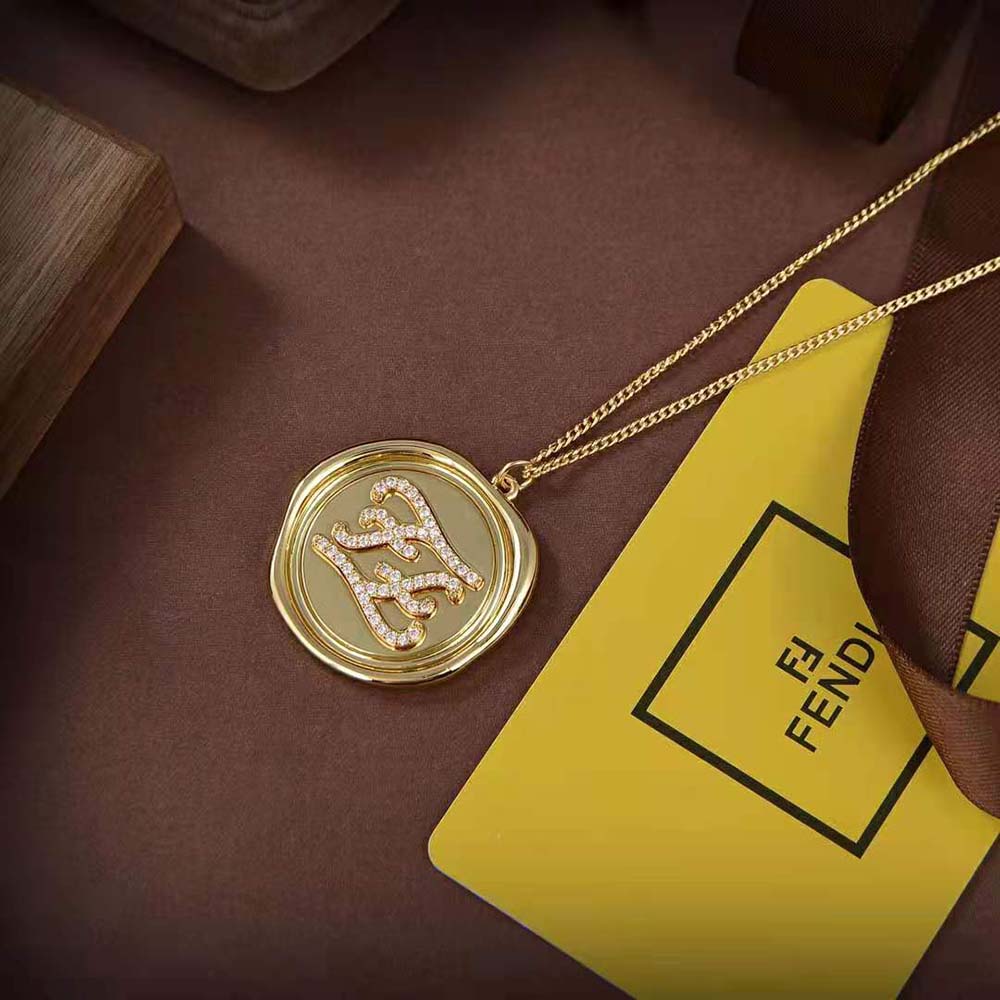 Fendi Women Karligraphy Gold-Colored Necklace - image 6