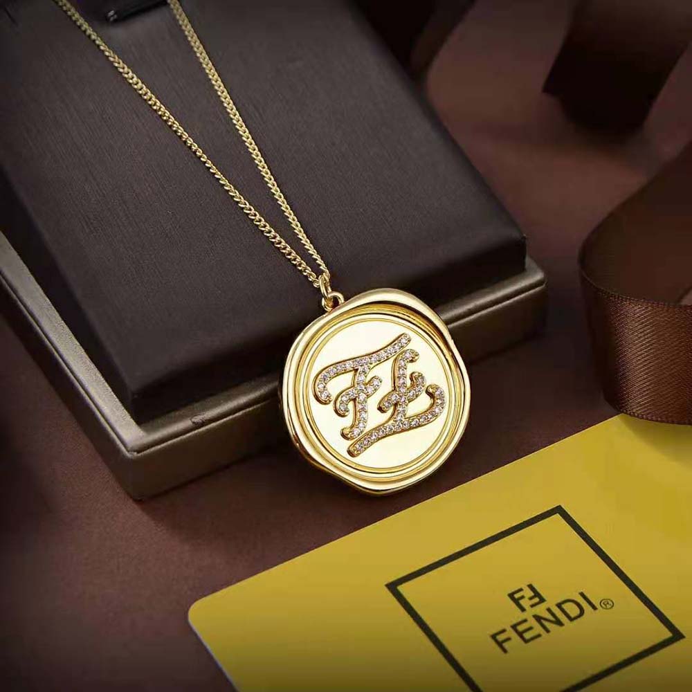 Fendi Women Karligraphy Gold-Colored Necklace - image 5