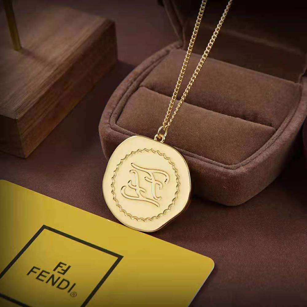 Fendi Women Karligraphy Gold-Colored Necklace - image 4