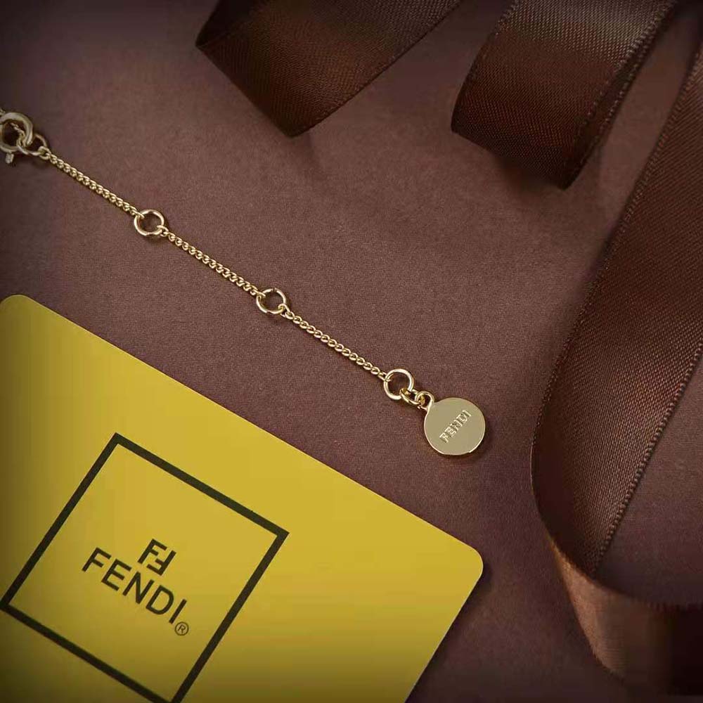 Fendi Women Karligraphy Gold-Colored Necklace - image 3