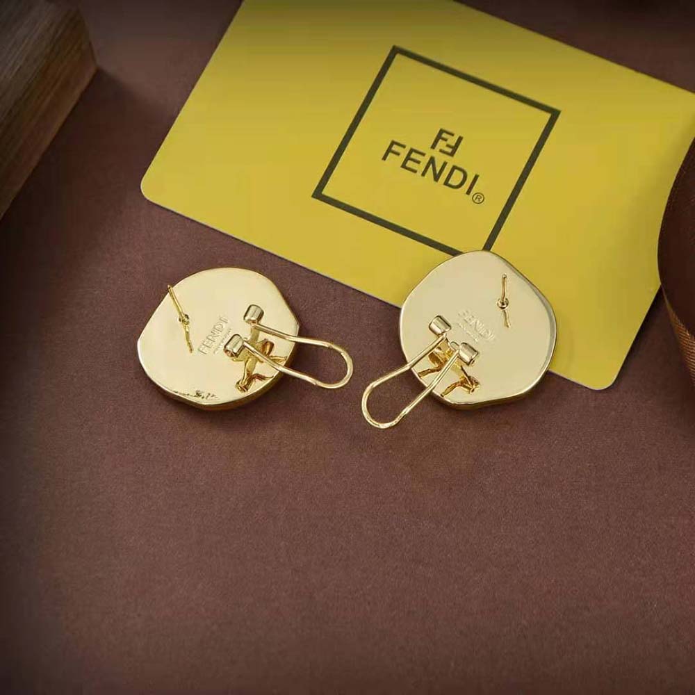 Fendi Women Karligraphy Gold-colored Earrings - image 5