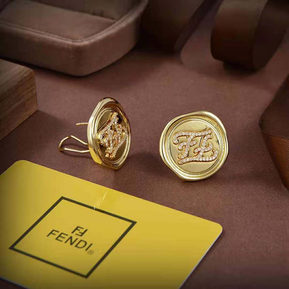Fendi Women Karligraphy Gold-colored Earrings - image 6