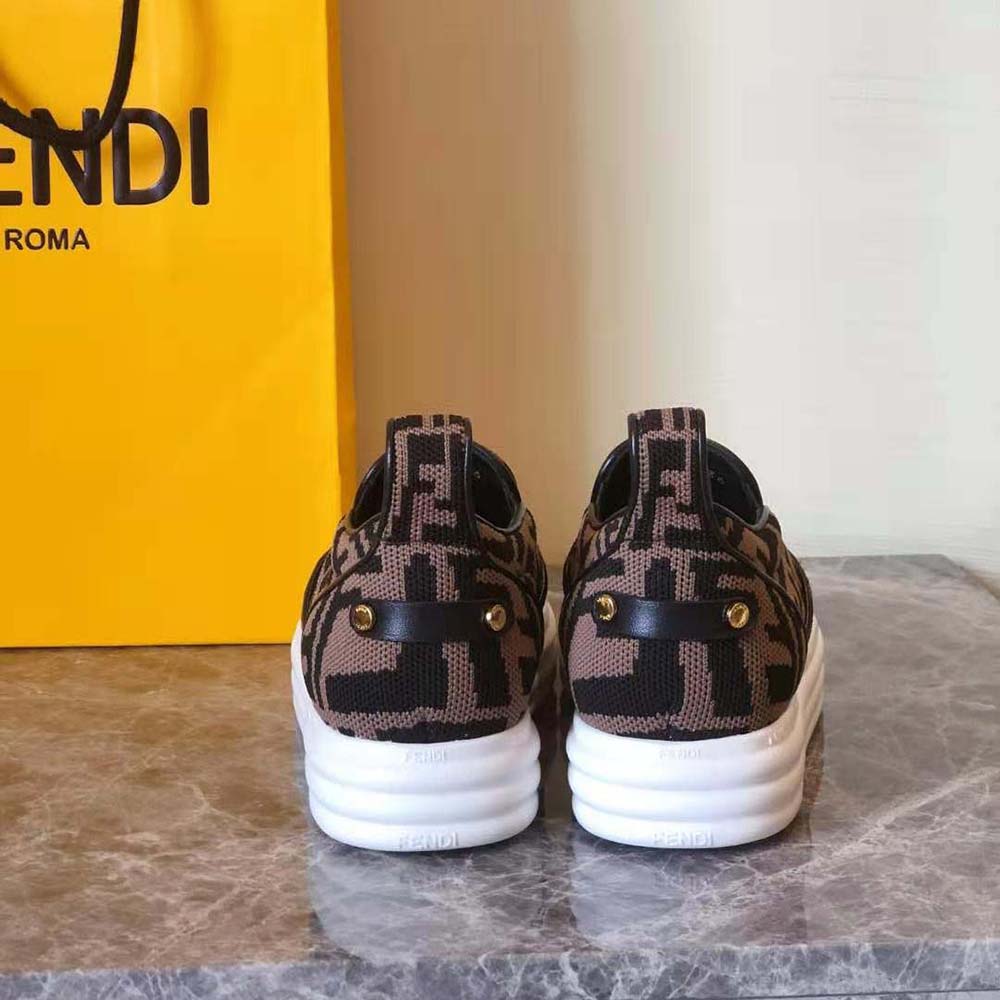 Fendi Women Rise Brown Fabric Slip Ons - image 7
