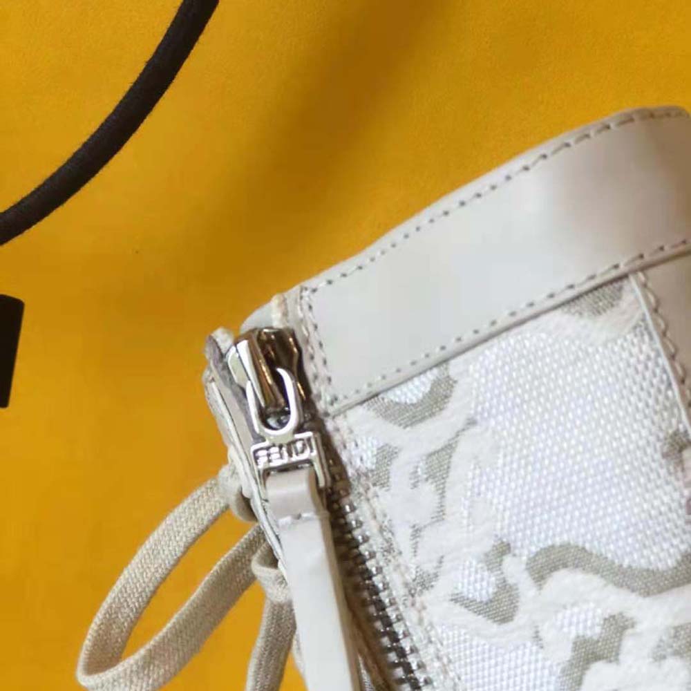 Fendi Women Signature White Leather Biker Boots - image 8