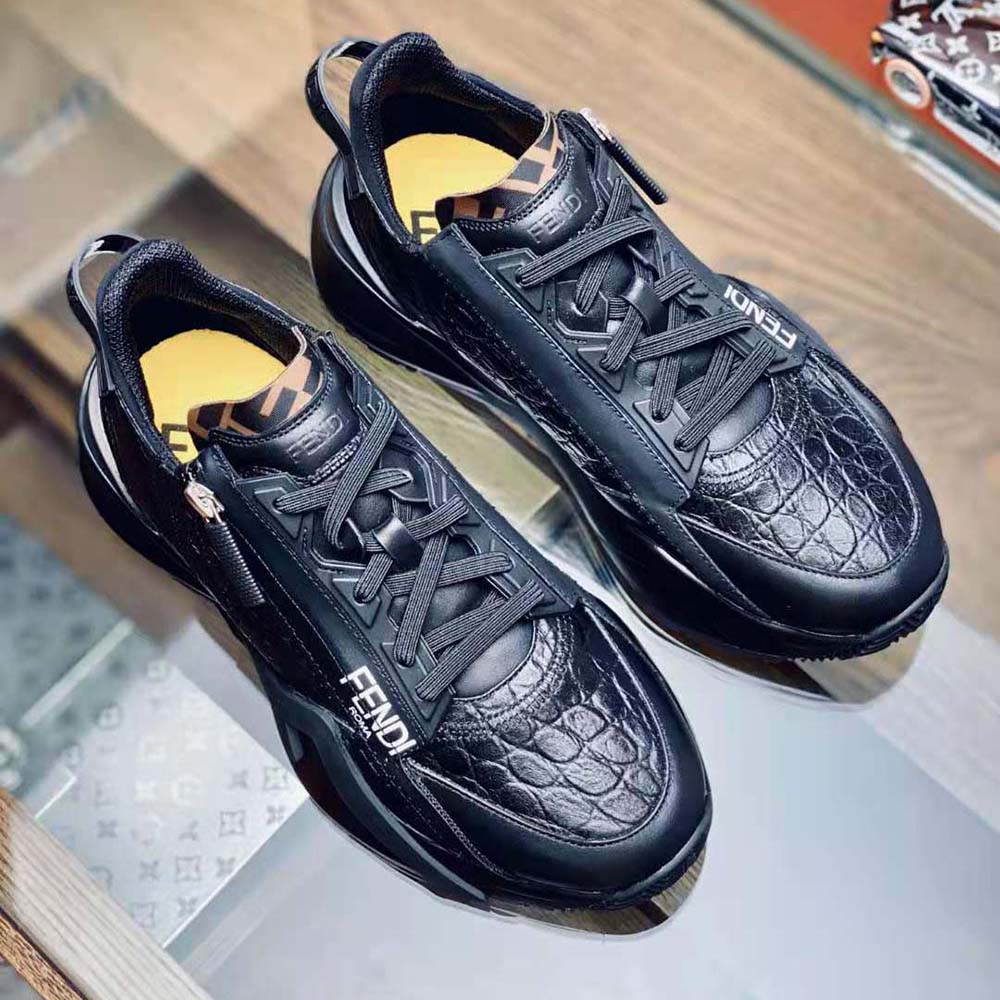 Fendi Women Sneakers Black Caiman Low-Tops - image 4