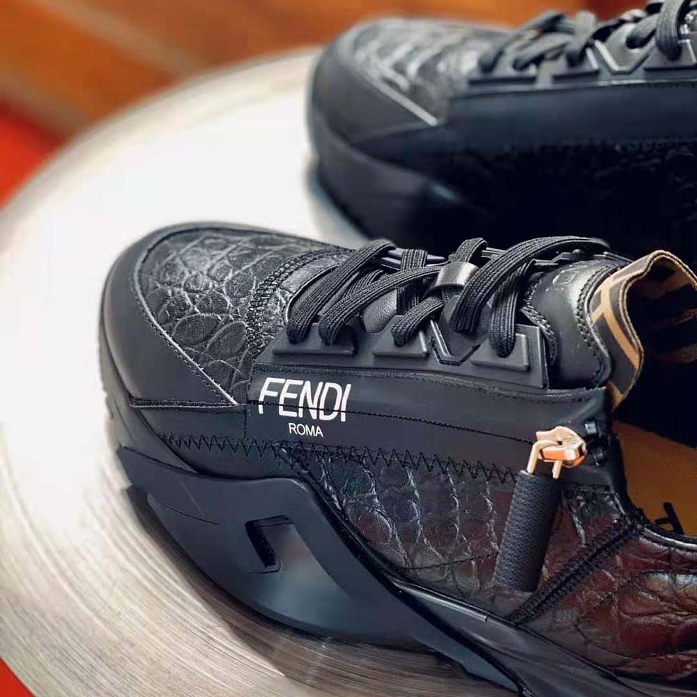 Fendi Women Sneakers Black Caiman Low-Tops - image 8