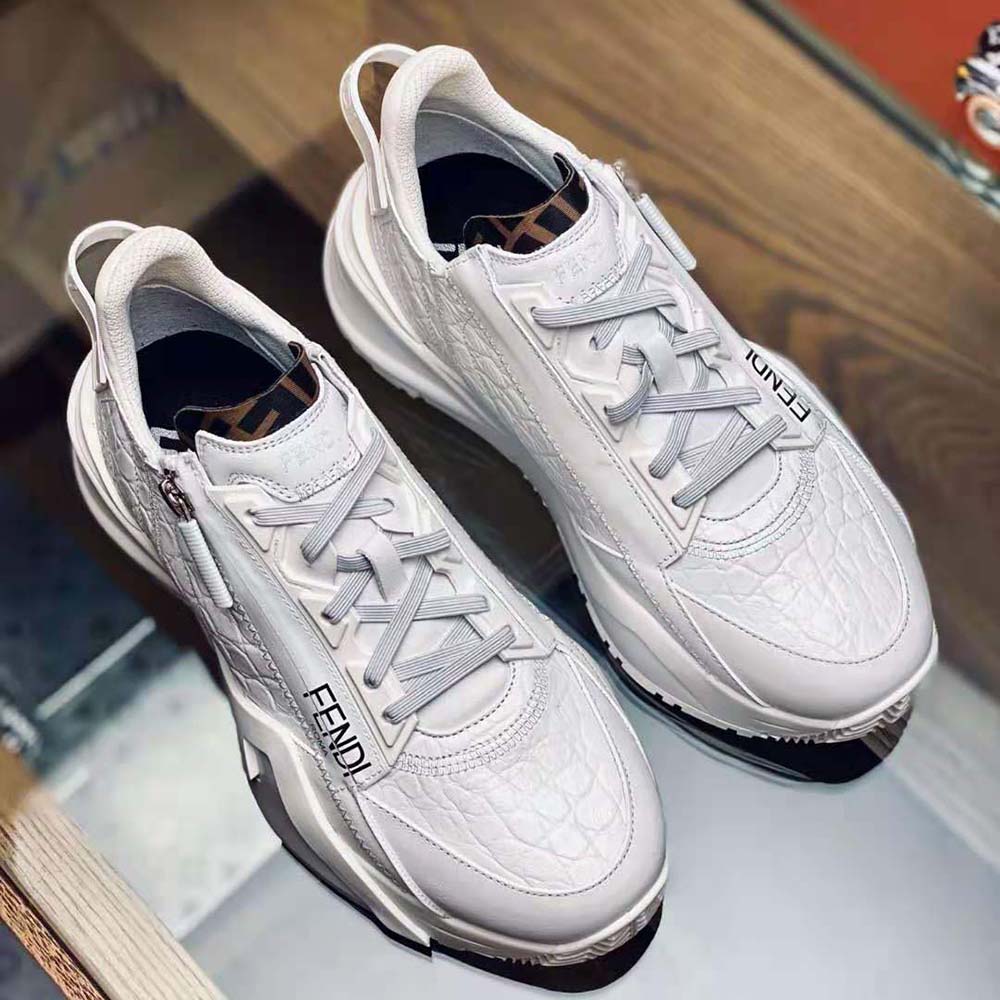 Fendi Women Sneakers White Caiman Low-Tops - image 4