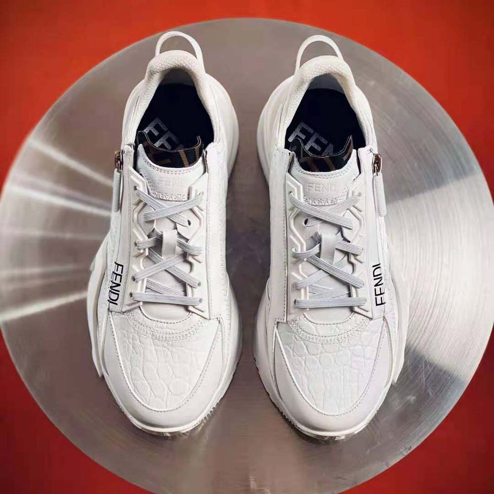 Fendi Women Sneakers White Caiman Low-Tops - image 5
