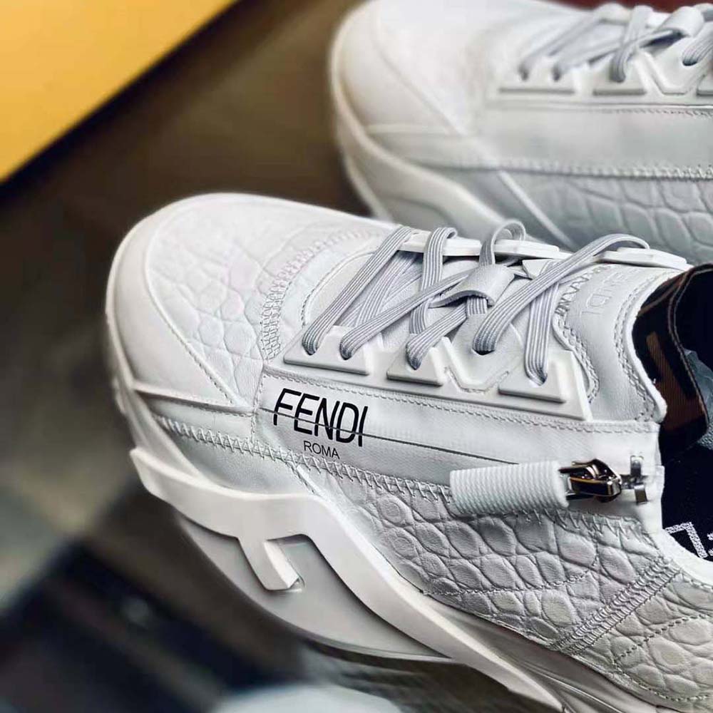 Fendi Women Sneakers White Caiman Low-Tops - image 9