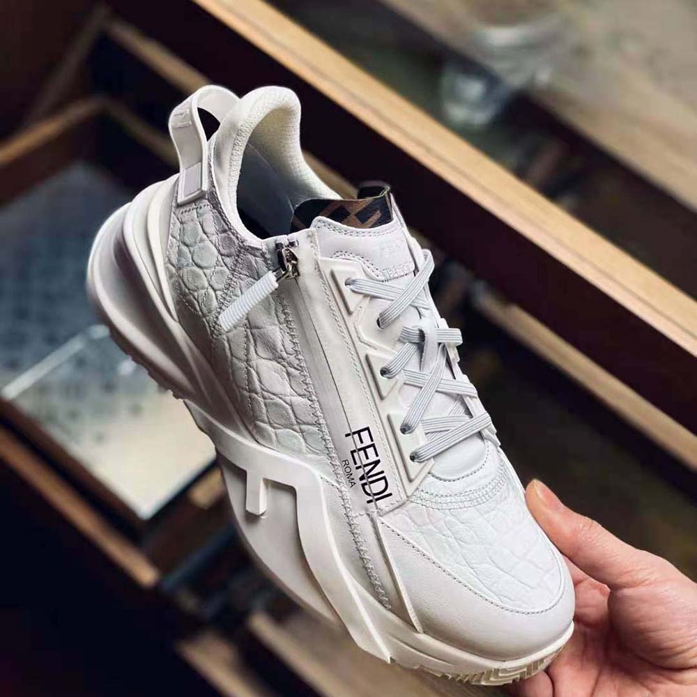Fendi Women Sneakers White Caiman Low-Tops - image 8