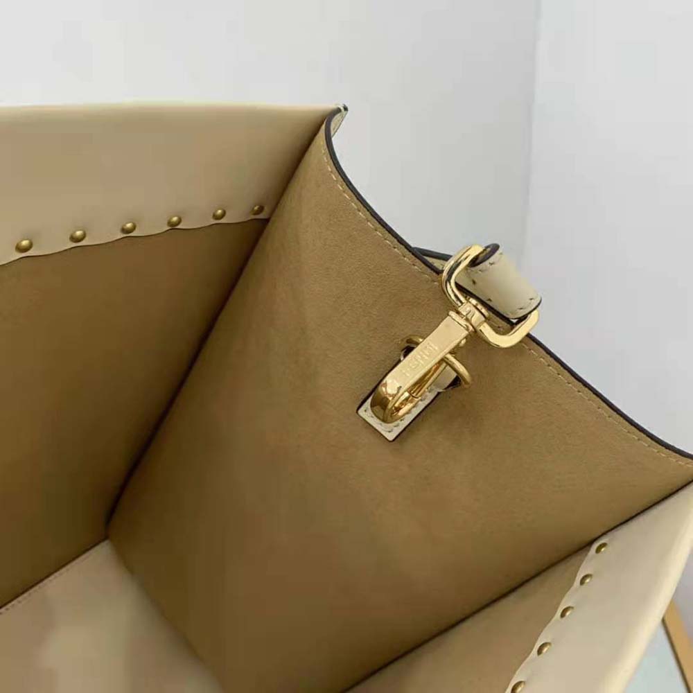Fendi Women Sunshine Medium White Leather Shopper - image 10