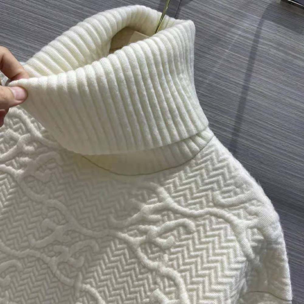 Fendi Women Sweater White Wool and Cashmere Sweater - image 5