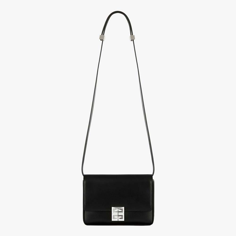 Front view of Givenchy Women Medium 4G Bag in Box Leather showing clasp