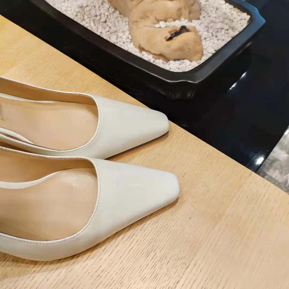 Jimmy Choo Women Brittany 100 White Naplack Pumps with Angled Heel - image 8