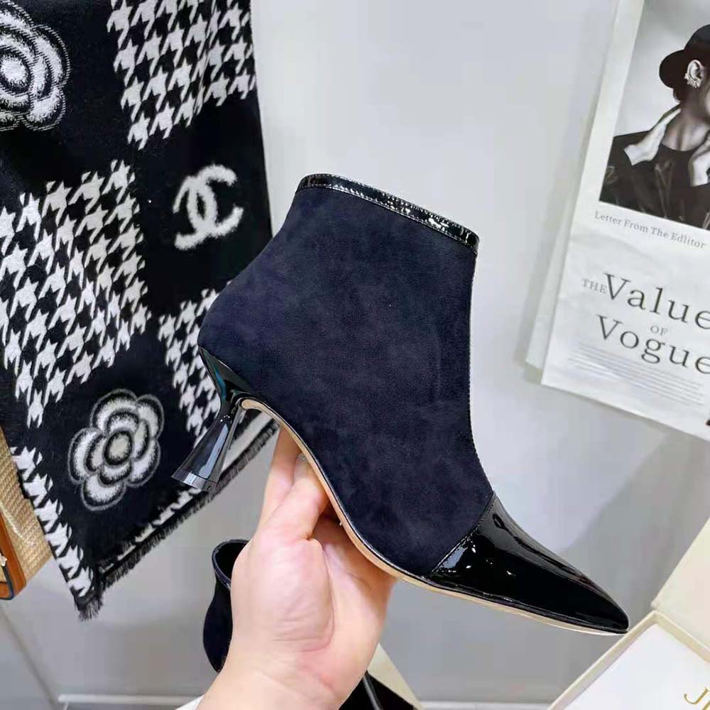 Jimmy Choo Women Kix/Z 65 Black Patent and Suede Ankle Boots - image 10