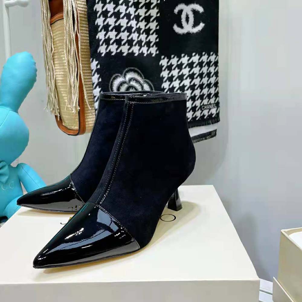 Jimmy Choo Women Kix/Z 65 Black Patent and Suede Ankle Boots - image 7