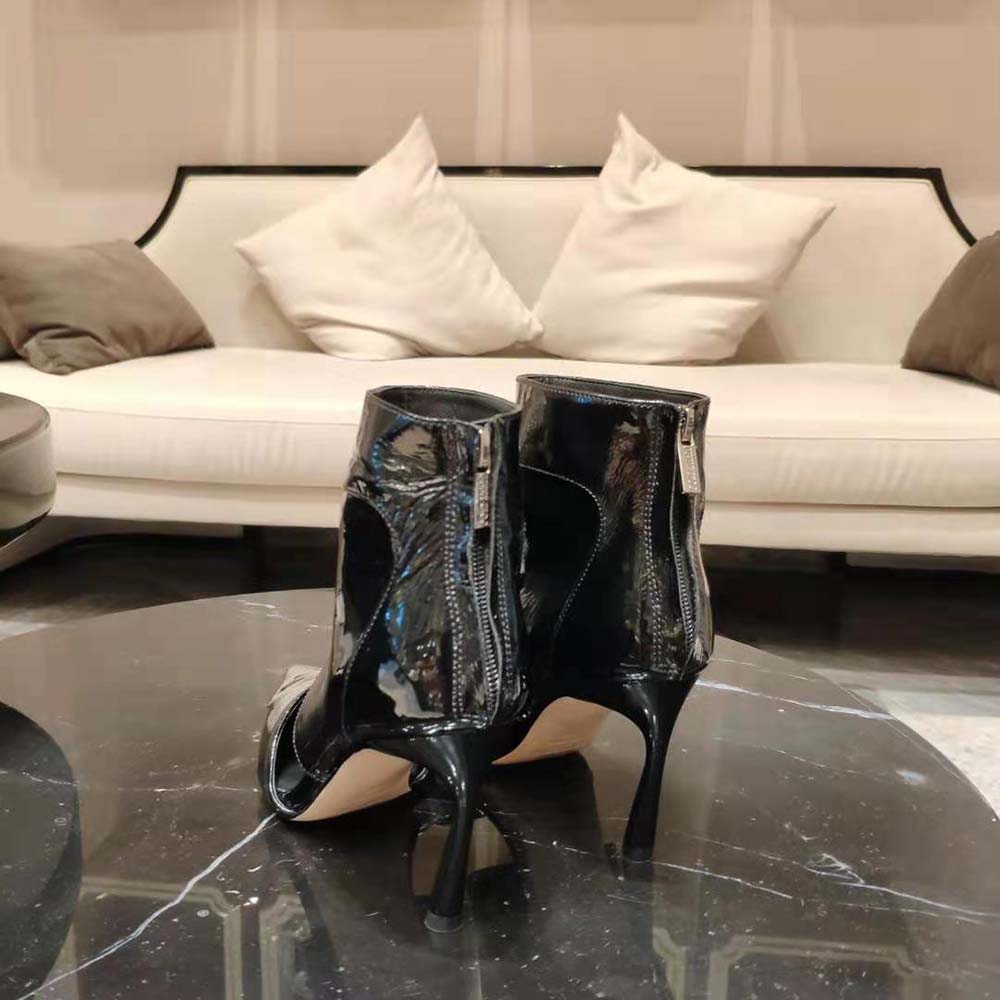Jimmy Choo Women Tara 100 Black Naplack Cut Out Ankle Boots - image 6