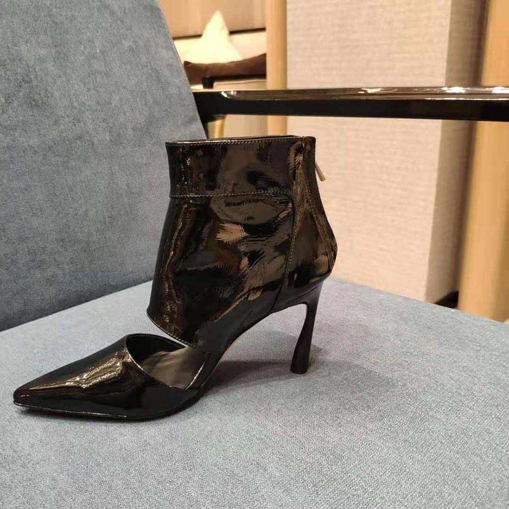 Jimmy Choo Women Tara 100 Black Naplack Cut Out Ankle Boots - image 8