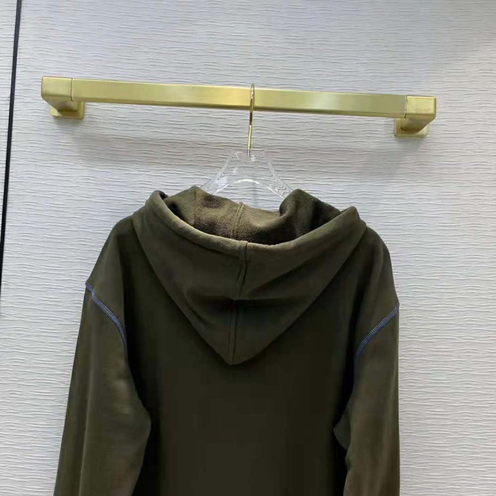 Loewe Women Anagram Hoodie in Cotton-Green - image 5