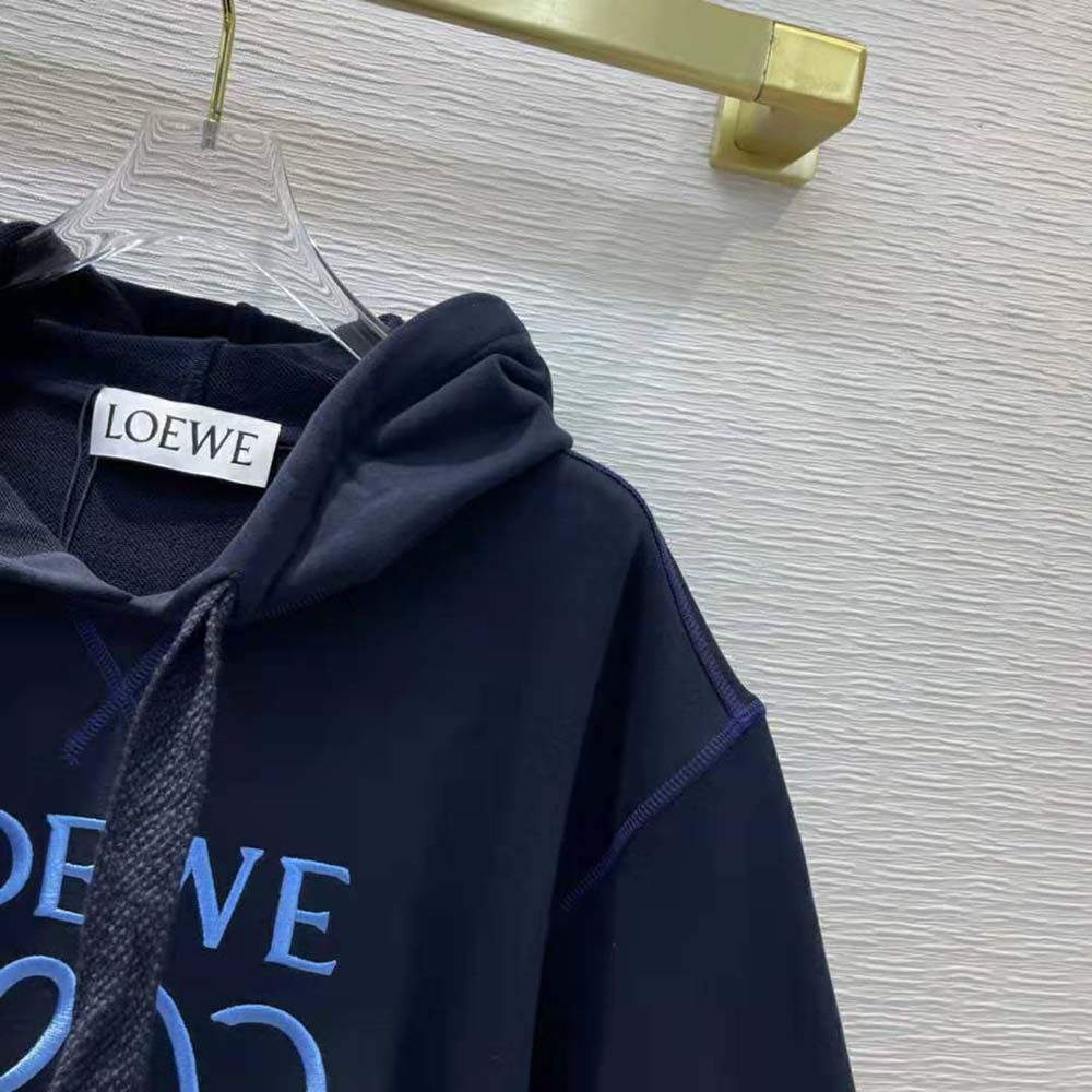 Loewe Women Anagram Hoodie in Cotton-Navy - image 6
