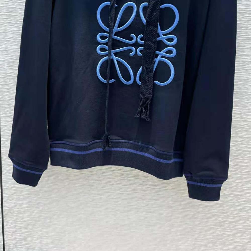 Loewe Women Anagram Hoodie in Cotton-Navy - image 9
