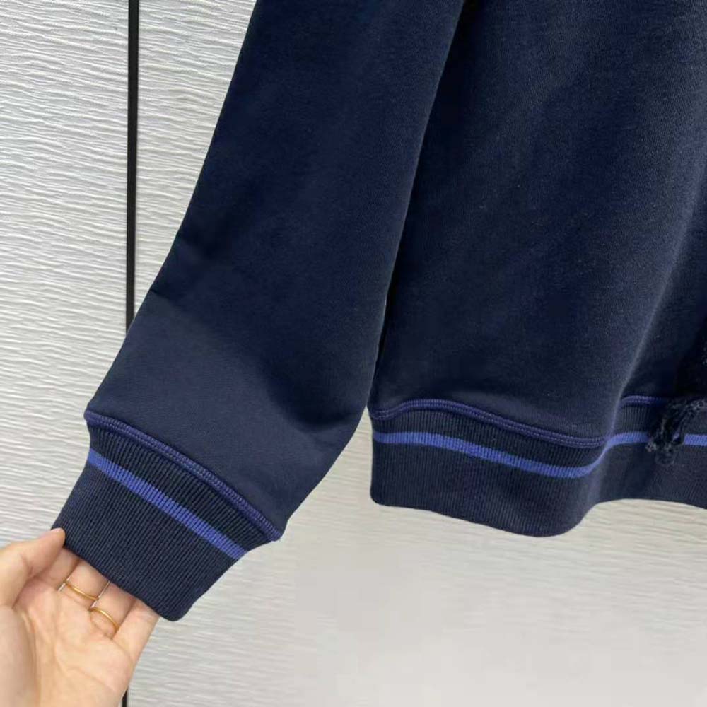 Loewe Women Anagram Hoodie in Cotton-Navy - image 8
