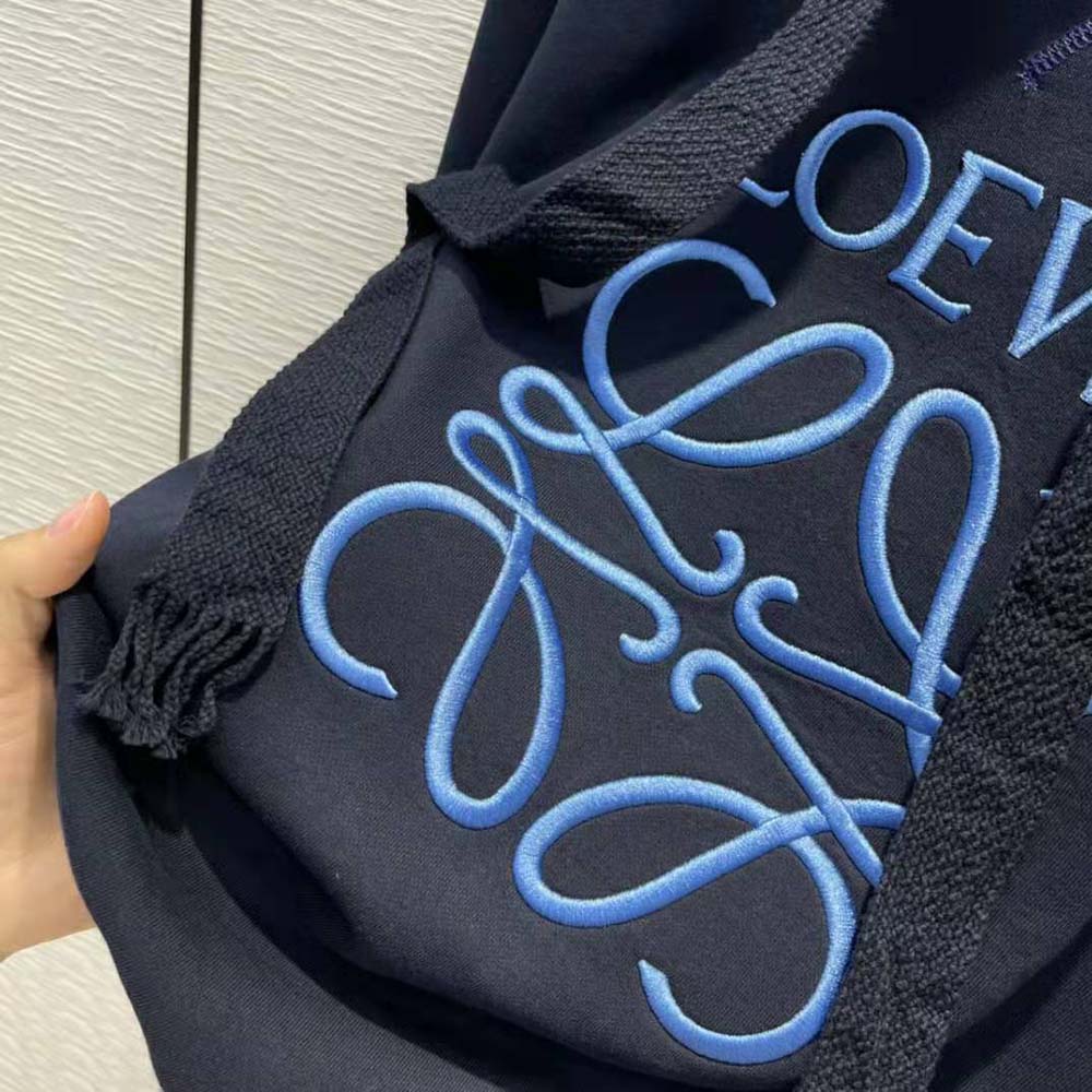 Loewe Women Anagram Hoodie in Cotton-Navy - image 7