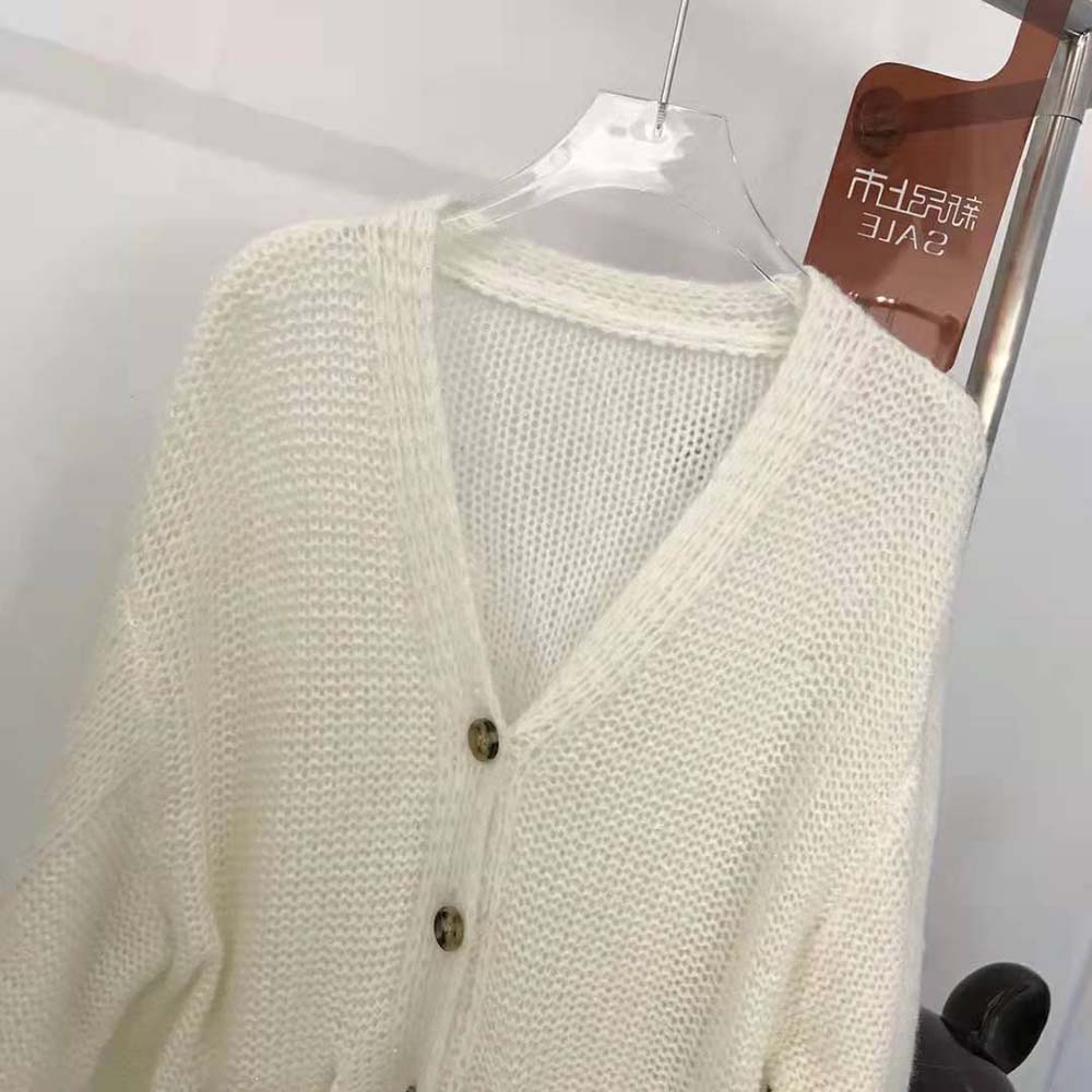 Loewe Women Anagram Knitted Cardigan in Mohair - image 4